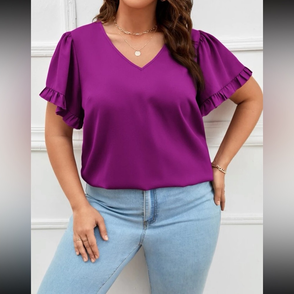 Ruffle Sleeve Blouse
